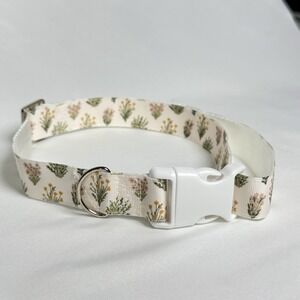 Wild Flowers Dog Collar Metal Buckle Size XL, 16"-27" Long, 1" Wide